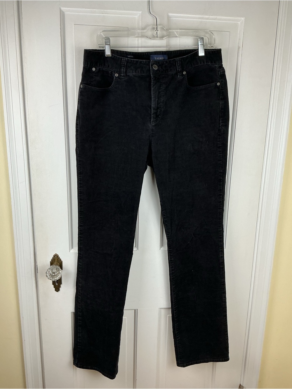 Talbots Heritage Corduroy Pants Womens 12 Black Straight Leg Cotton